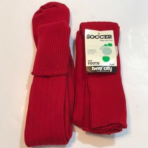 3/$25 NWT 3 Pairs Twin City Red Nylon Soccer Socks 6-10